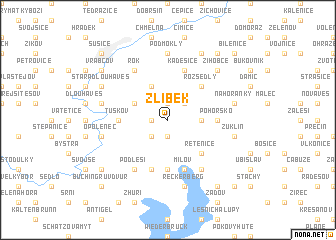 map of Žlíbek