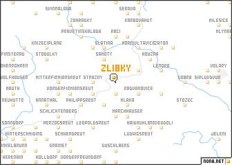 map of Žlíbky