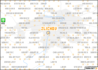 map of Zlíchov