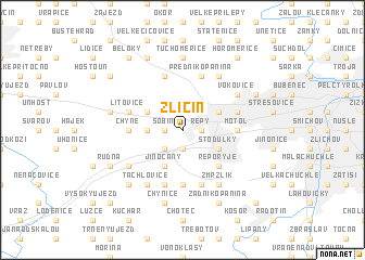 map of Zlíčín