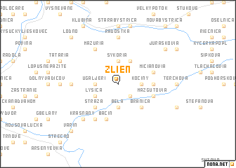 map of Zlieň