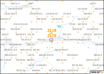 map of Zlín