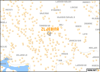 map of Žljebina