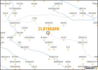 map of Złota Góra