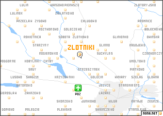 map of Złotniki