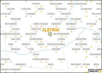 map of Złotniki