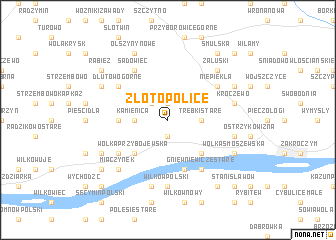 map of Złotopolice