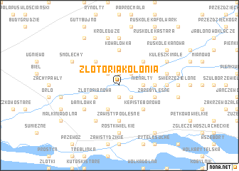 map of Złotoria Kolonia