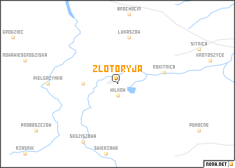 map of Złotoryja