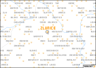 map of Žlunice