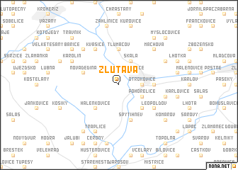 map of Žlutava