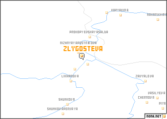 map of Zlygosteva