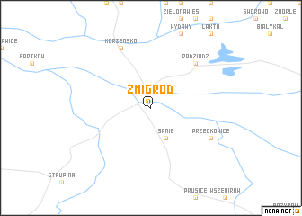 map of Żmigród
