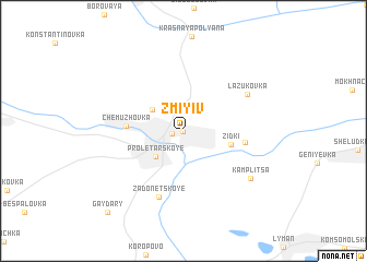 map of Zmiyiv