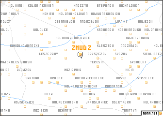 map of Żmudź