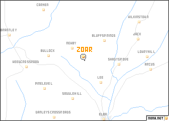 map of Zoar