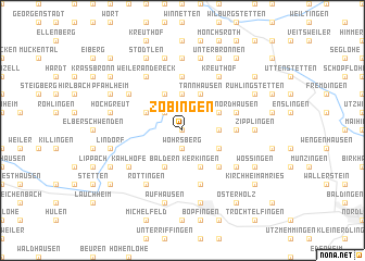 map of Zöbingen