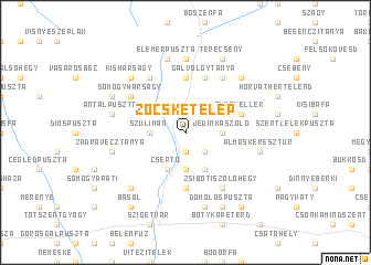 map of Zöcsketelep