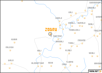 map of Zodru