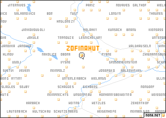 map of Žofina Huť