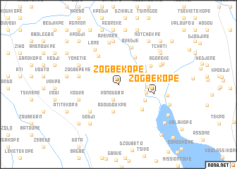 map of Zogbé Kopé