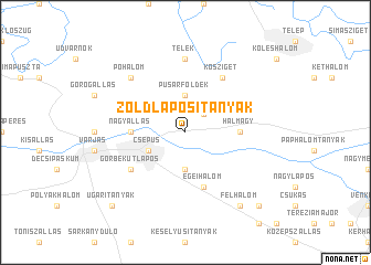 map of Zöldlapositanyák