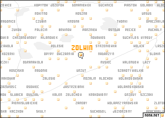 map of Żółwin