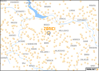 map of Zonići