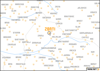 map of Žonti