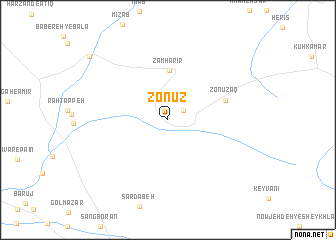 map of Zonūz