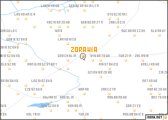 map of Żórawia