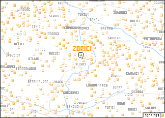 map of Zorići