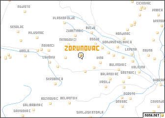 map of Zorunovac