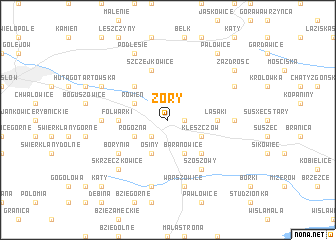 map of Żory