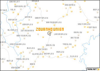 map of Zouan-Hounien