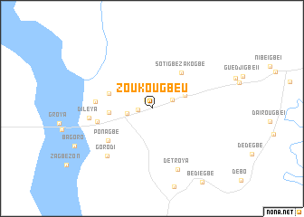 map of Zoukougbeu