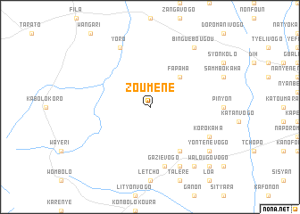 map of Zoumènè