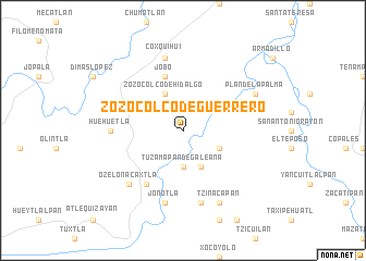 map of Zozocolco de Guerrero