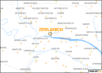 map of Zrin Lukački