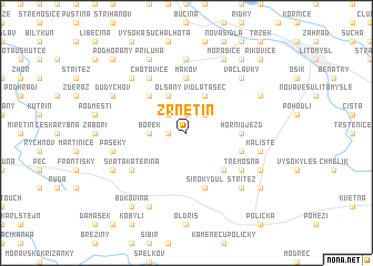 map of Zrnětín