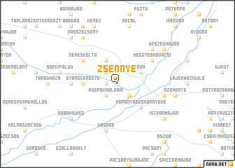 map of Zsennye