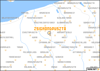 map of Zsigmondpuszta