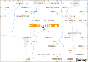 map of Zsindelyestanya