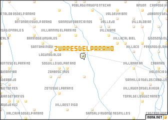 map of Zuares del Páramo