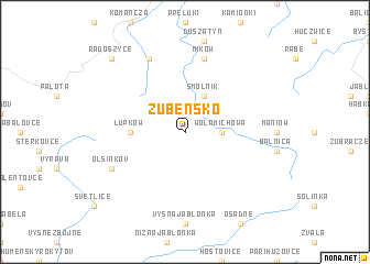 map of Zubeńsko