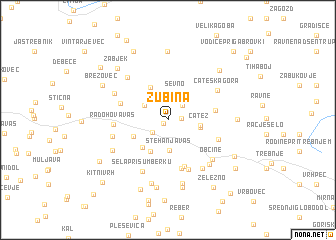 map of Žubina