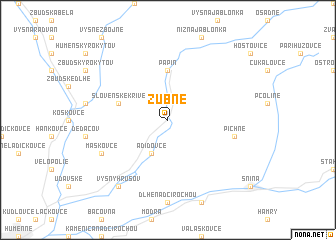 map of Zubné