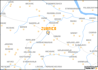 map of Žubrica