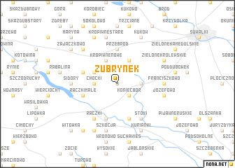 map of Żubrynek