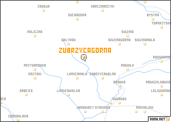 map of Zubrzyca Górna